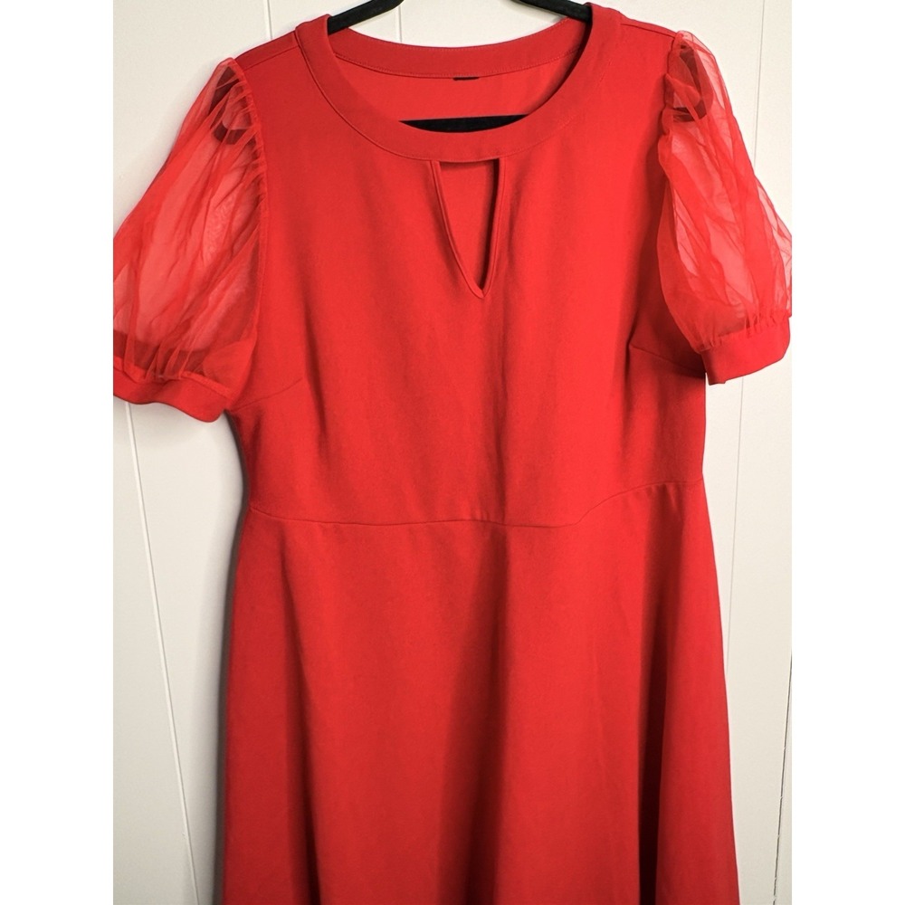 SHEIN CURVE size 3XL red short sleeve dress Plus Size Women On Trend - Picture 2 of 7